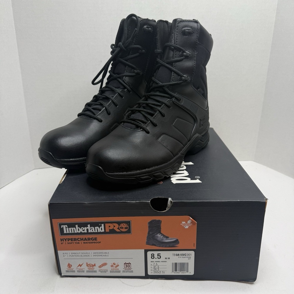 NEW Timberland PRO Hypercharge 8” Waterproof Soft Toe Boots Mens 8.5 TB0A1XVC001